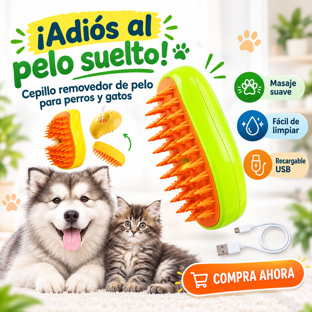 Cepillo Vapor Mascotas